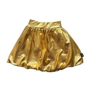 Little Man Happy Metallic Gold Bubble Skirt Size 6/7